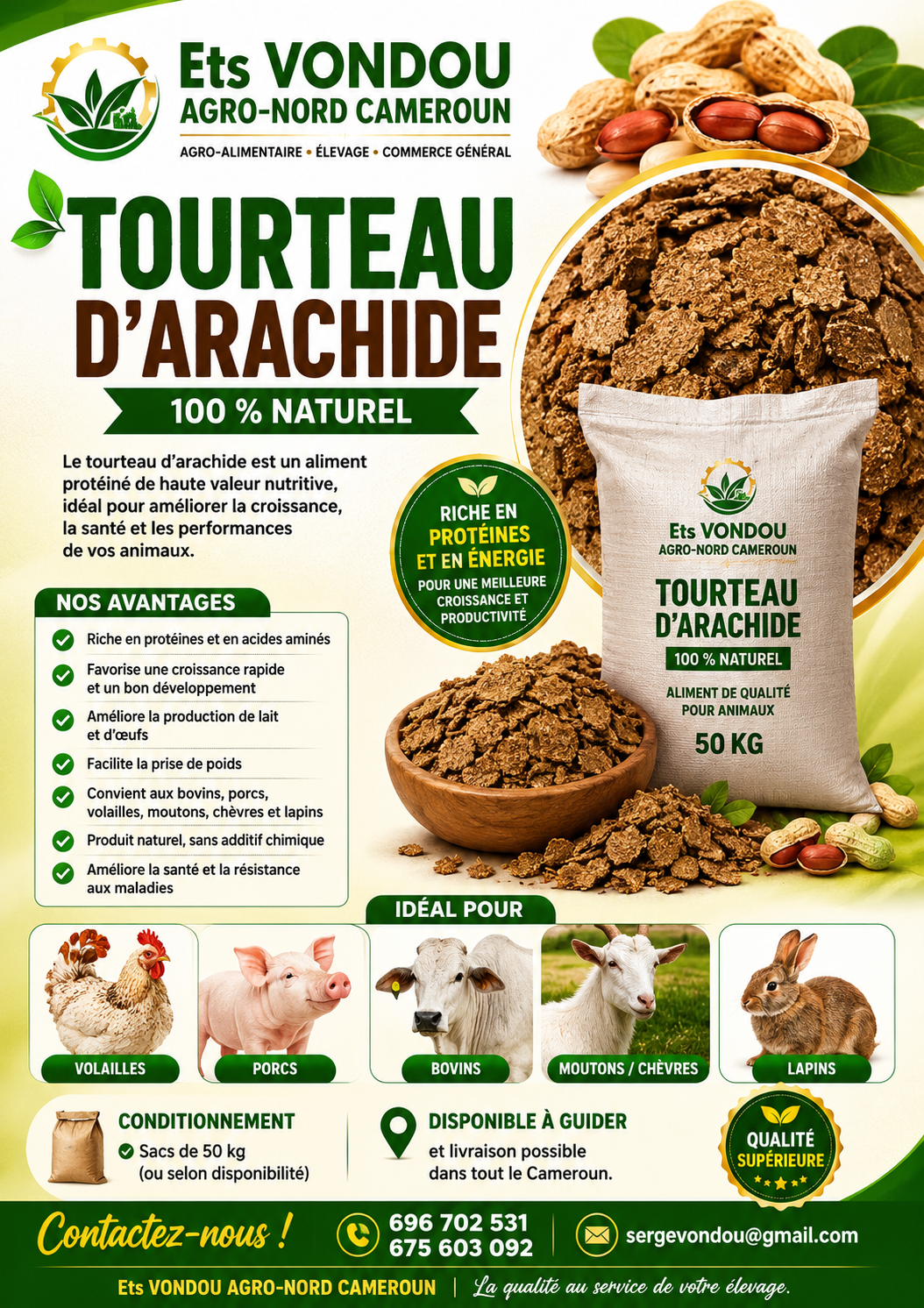Le tourteau d'arachide 